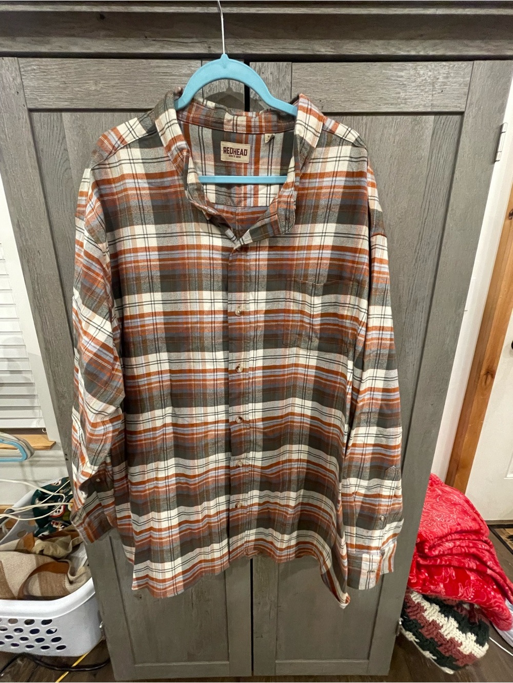 RedHead Plaid Shirt in Cream, Brown & Orange